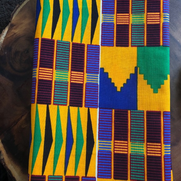 Matching Kente Head Wrap and Earrings - Picture 5 of 8